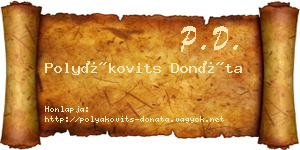 Polyákovits Donáta névjegykártya
